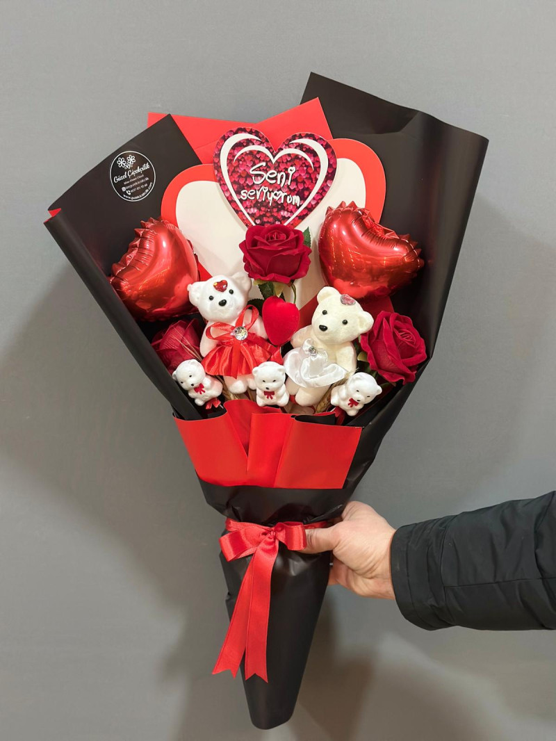 AYICIKLI YAPAY GÜL BUKETİ